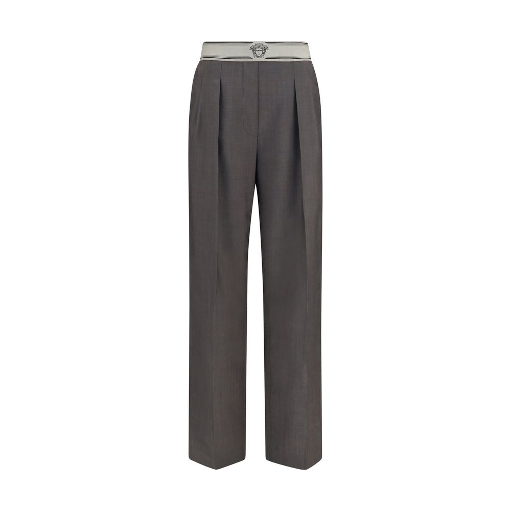 Versace Merino Wool and Mohair Blend Trousers — Gray