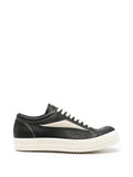Rick Owens Textured Leather Low-Top Sneaker — Black