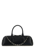 Valentino Garavani Studded Calf Leather Top Handle Bag — Black