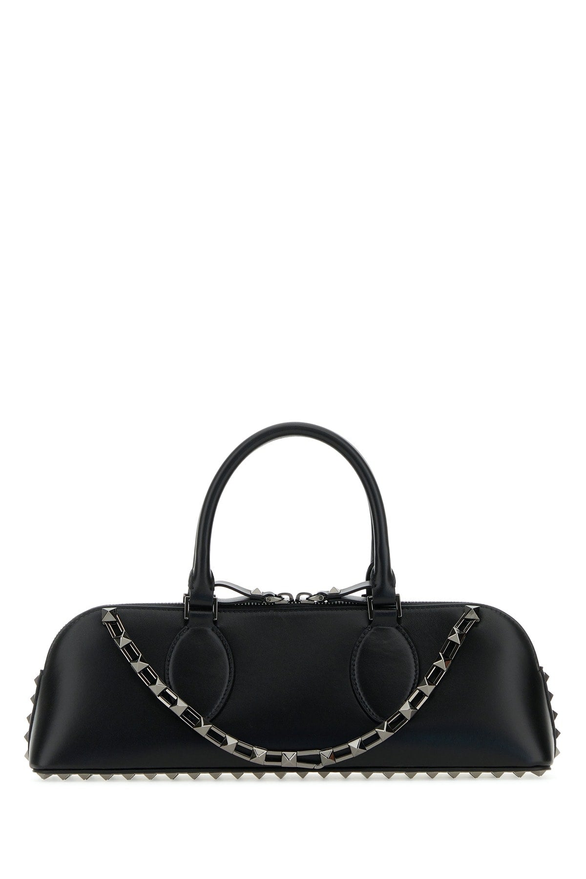 Valentino Garavani Studded Calf Leather Top Handle Bag — Black