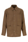 Fendi Linen Overshirt Jacket — Beige
