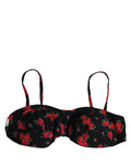 Dolce & Gabbana Floral Print Underwire Bikini Top — Black