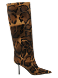 Le Silla Leopard-Print Calf Boot — Brown