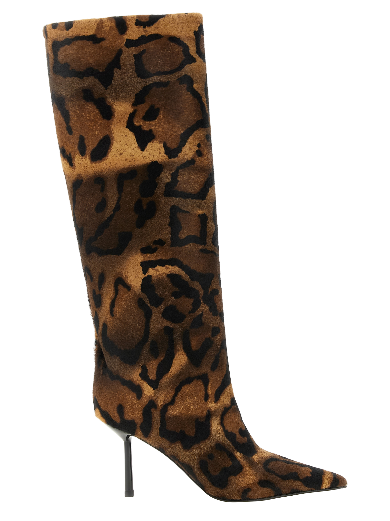 Le Silla Leopard-Print Calf Boot — Brown