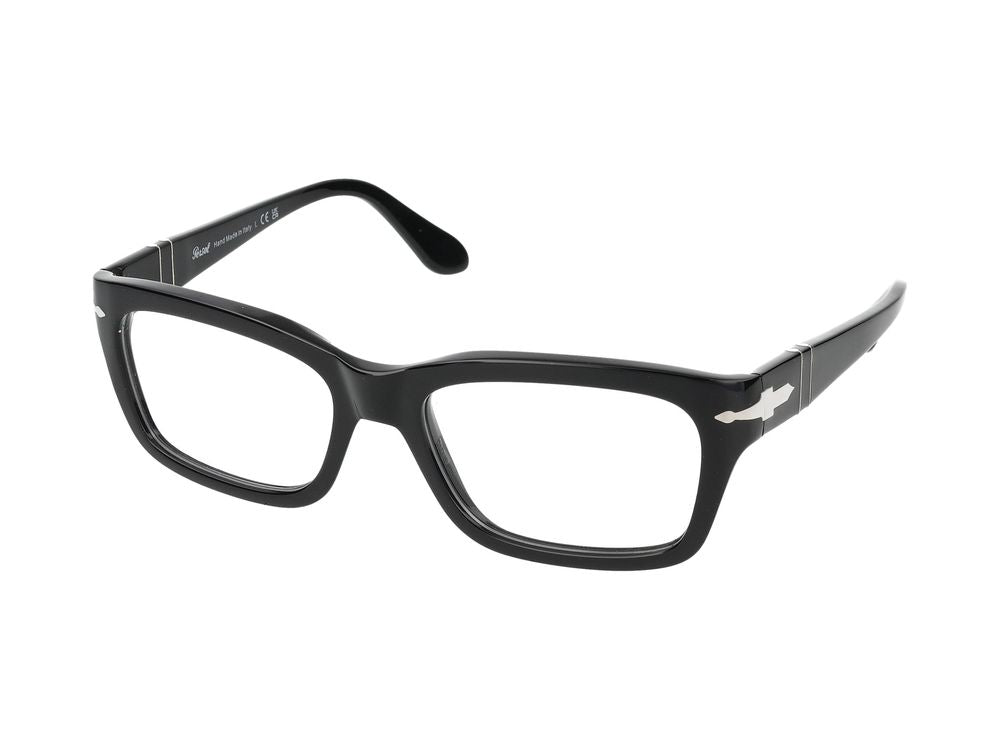 Persol 0PO3301V Acetate Rectangular Eyeglasses — Black