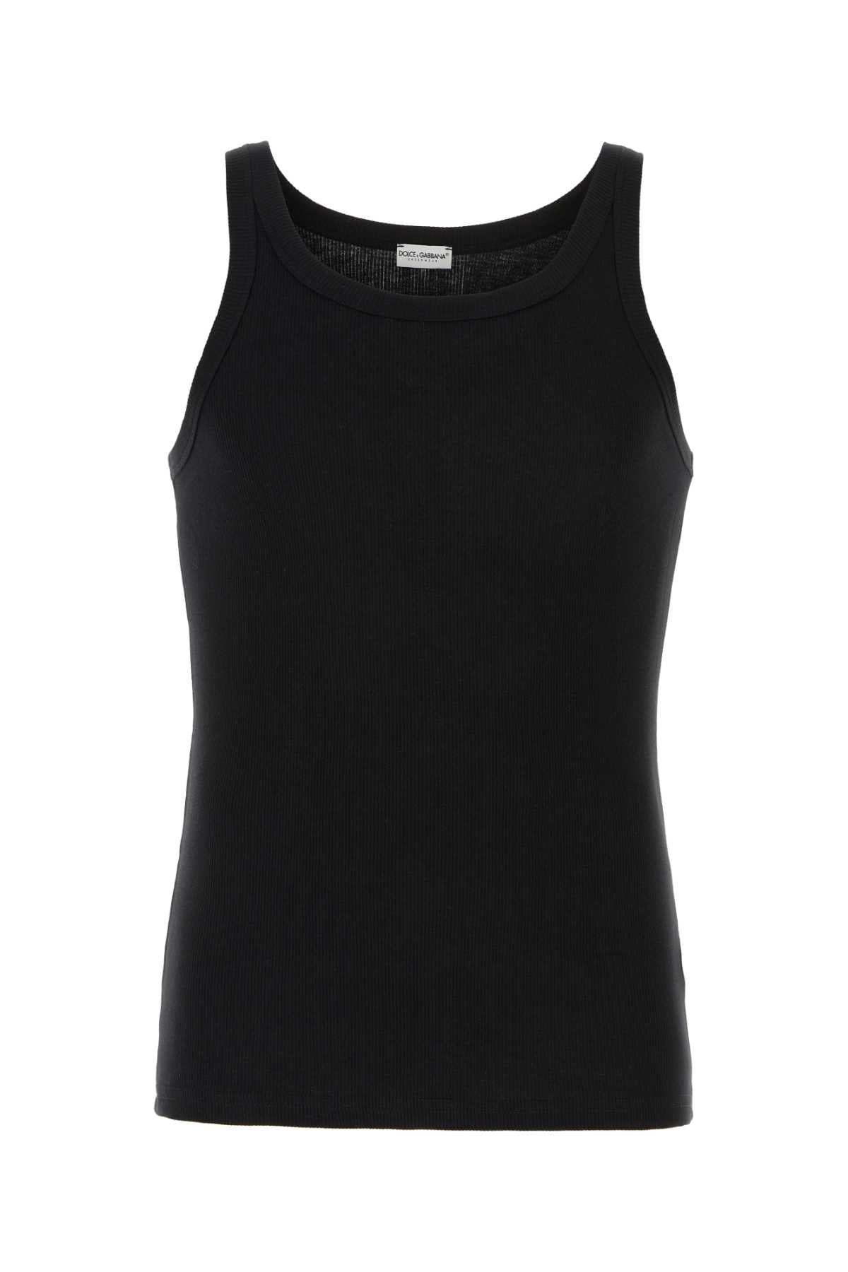 Dolce & Gabbana Ribbed Cotton Tank Top — Black