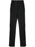Valentino Side-Stripe Tailored Trousers — Black