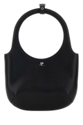 Courreges Textured Leather Shoulder Bag — Black