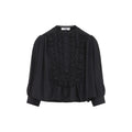 Chloé Lace-Ruffled Blouse — Black