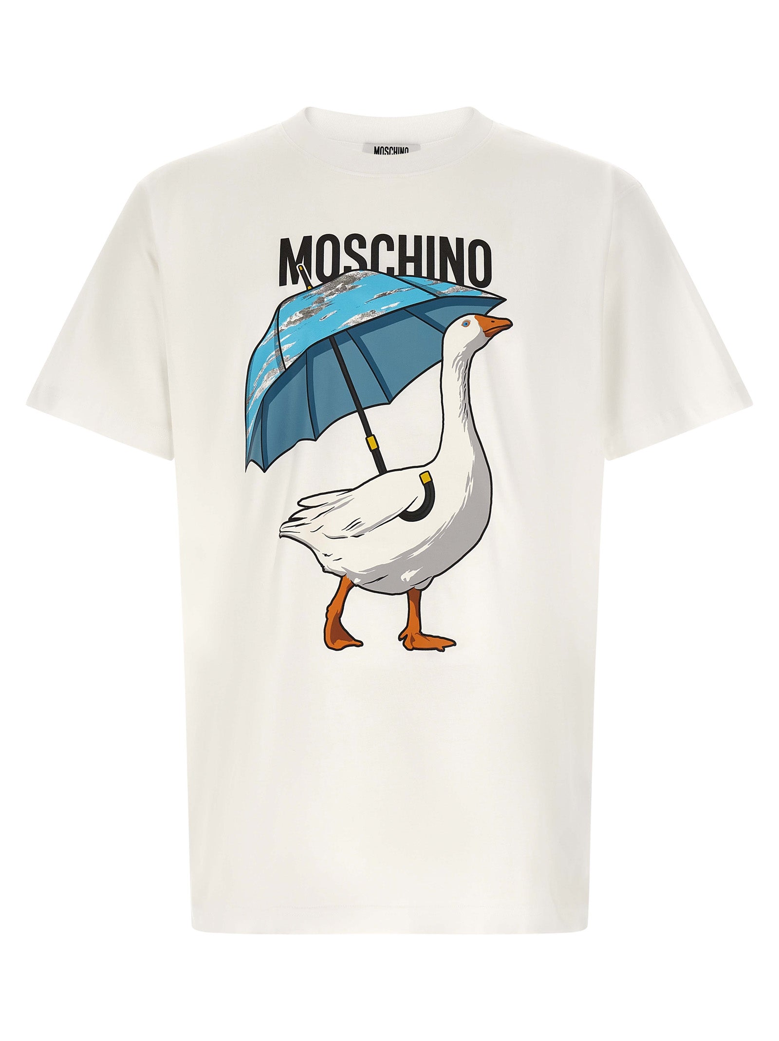 Moschino Goose-Print Graphic T-Shirt — White
