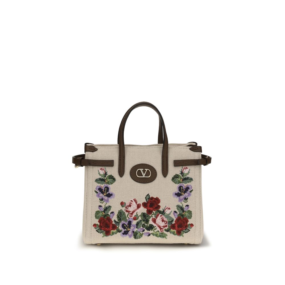 Valentino Garavani Antibes Top Handle Bag — Beige