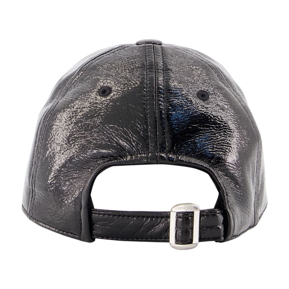 Courreges 326TCT050VY0014-9999 Vinyl AC Logo Baseball Cap — Black