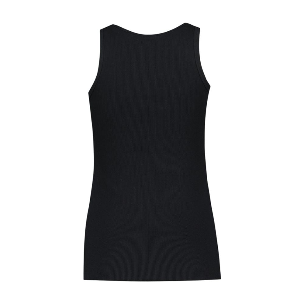Courreges Ribbed Cotton Tank Top — Black