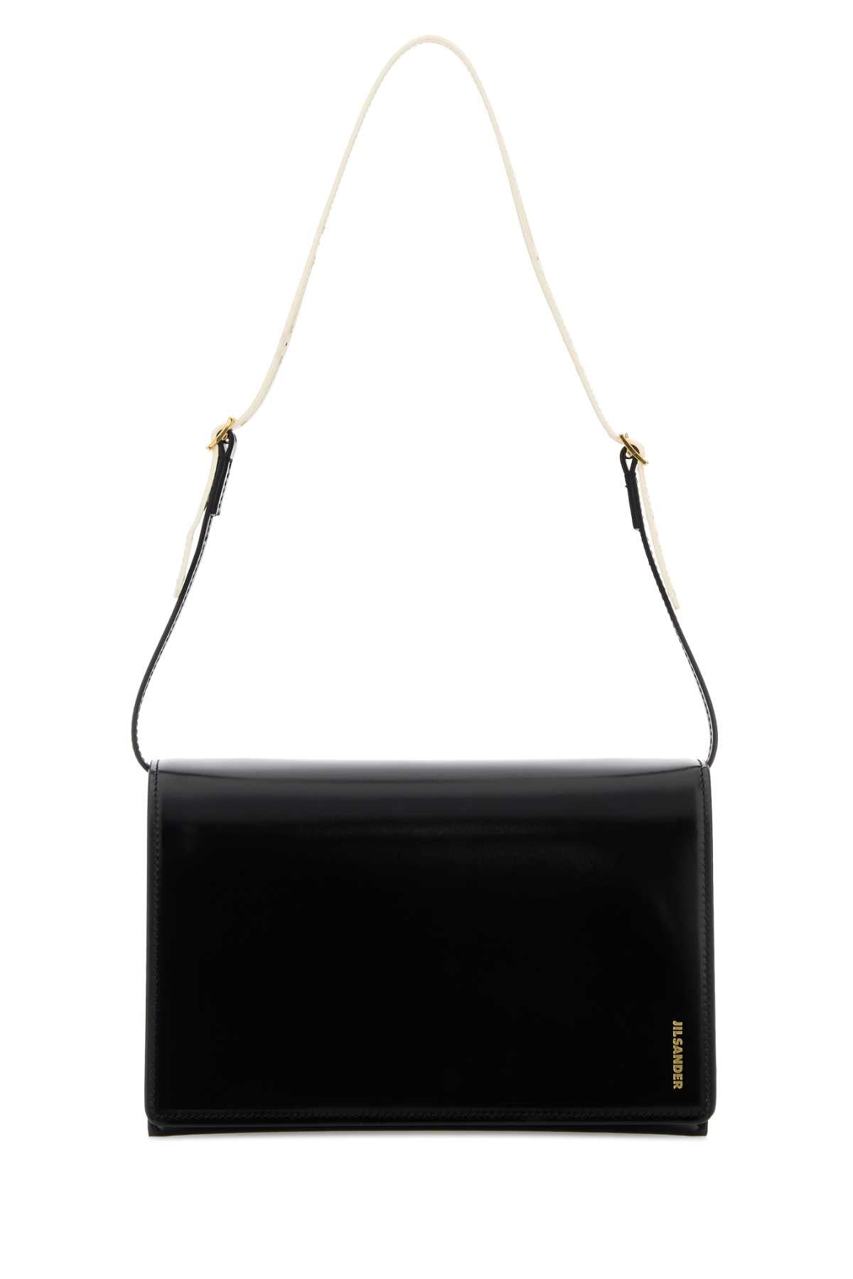 Jil Sander Leather Shoulder Bag — Black