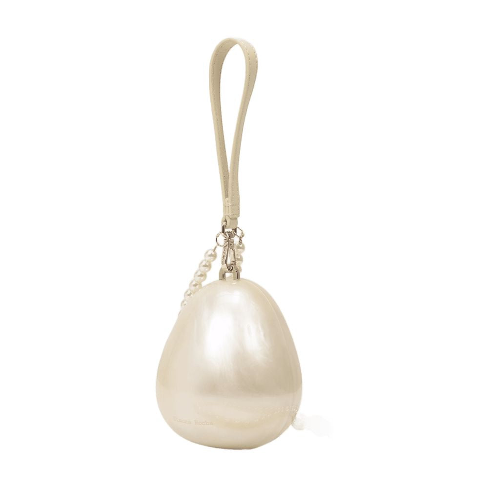 Simone Rocha Pearl-Incrusted Acrylic Micro Egg Pouch — White