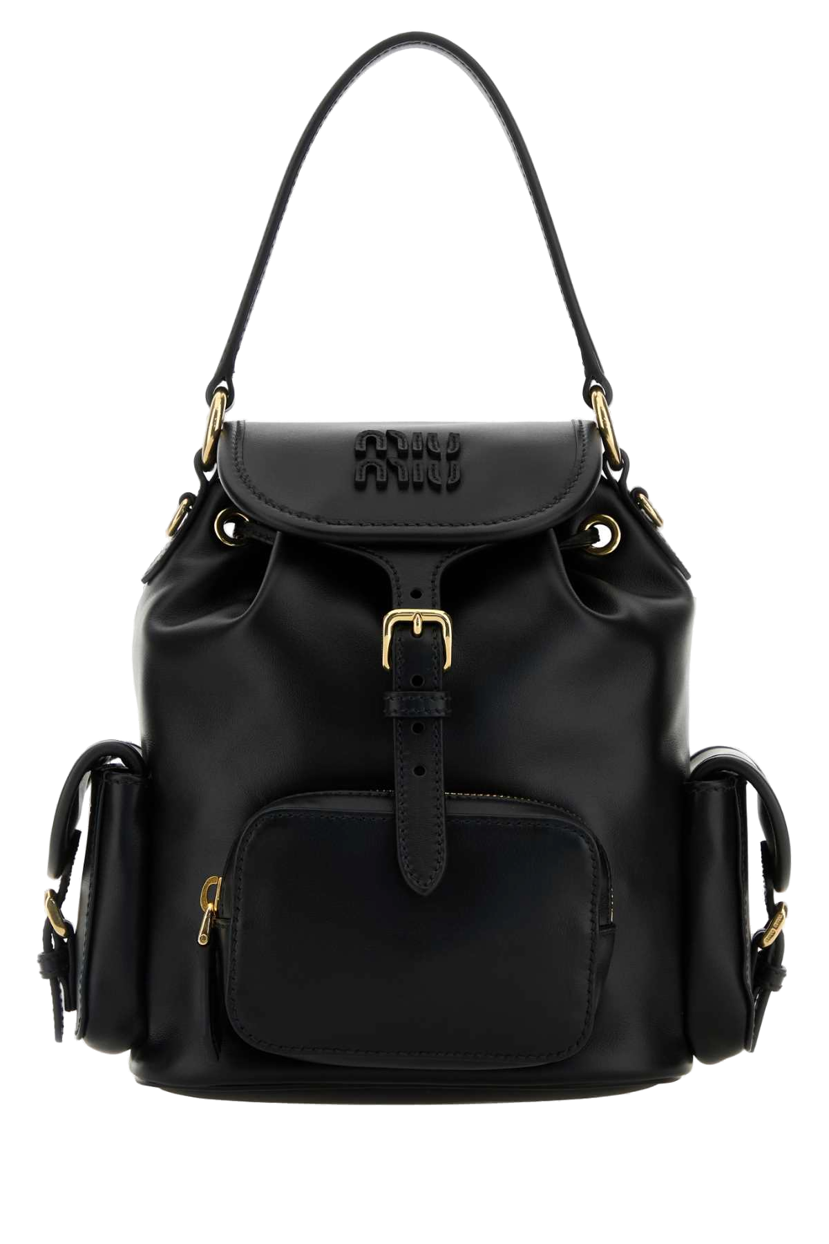 Miu Miu Leather Shoulder Bag — Black
