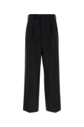 MM6 Maison Margiela Wool Blend Wide-Leg Trousers — Black