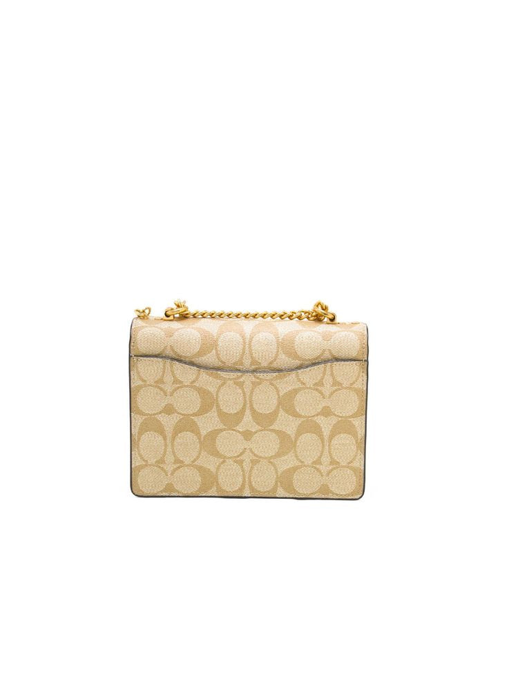 Coach Coated Canvas Logo Print Crossbody Bag — Gold
