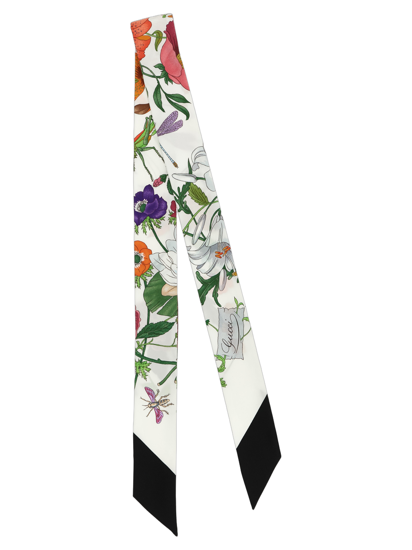 Gucci Flora Print Silk Twill Scarf — Multicolor