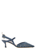 Fendi FF Monogram Jacquard Slingback Heel — Navy
