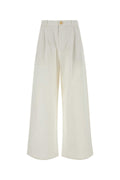 Jil Sander Wide-Leg Cotton Trousers — Beige