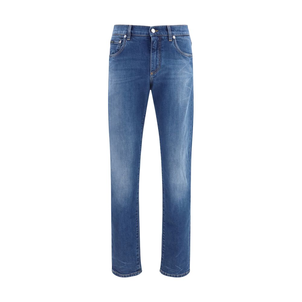 Dolce & Gabbana Slim Fit Stretch Denim Jeans — Blue