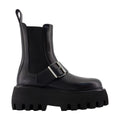 Alexander McQueen Leather Platform Chelsea Boot — Black