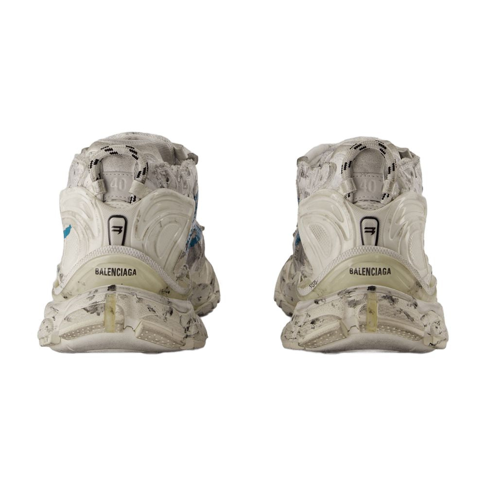 Balenciaga Distressed Chunky Runner Sneaker — White