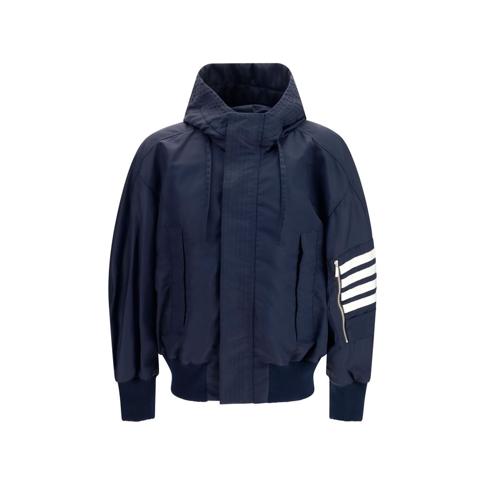 Thom Browne Technical Cotton Twill Jacket — Navy