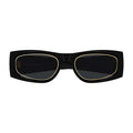 Saint Laurent SLM140RIM001 Gold-Trim Frame Sunglasses — Black