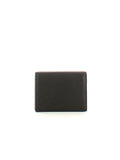 Coccinelle Grained Leather Card Case — Black