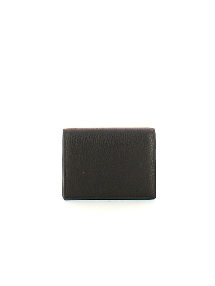 Coccinelle Grained Leather Card Case — Black
