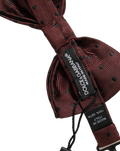 Dolce & Gabbana Polka-Dot Silk Bow Tie — Burgundy