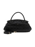 Guess Bolso con asa superior de poliuretano grabado con logo — Negro