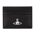 Vivienne Westwood Embossed Orb Logo Calfskin Card Case — Black