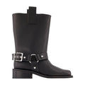 Ganni Studded Mid-Calf Boot — Black