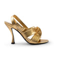 Valentino Metallic Leather Sandal — Gold
