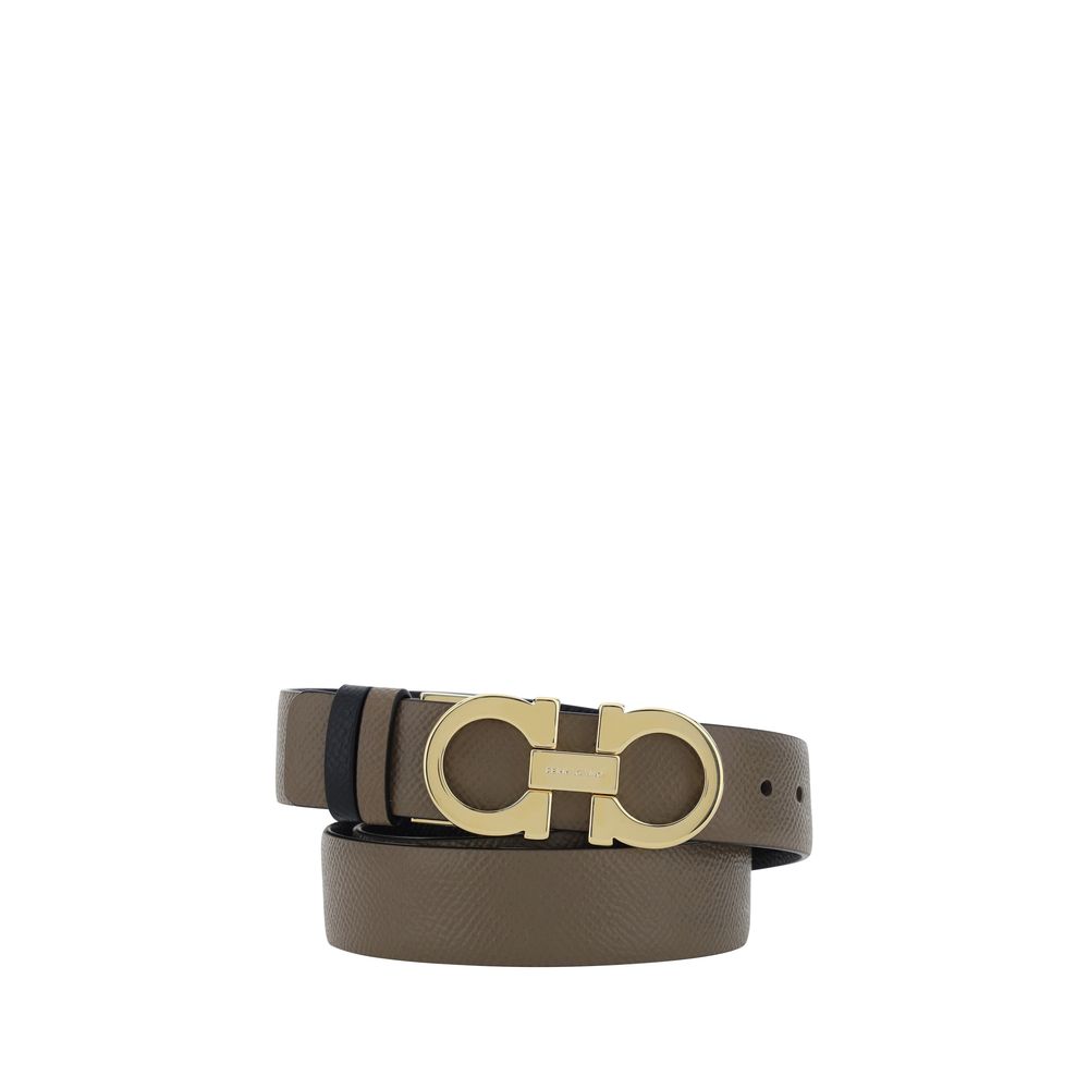 Ferragamo Reversible Leather with Gancini Buckle Belt — Multicolor
