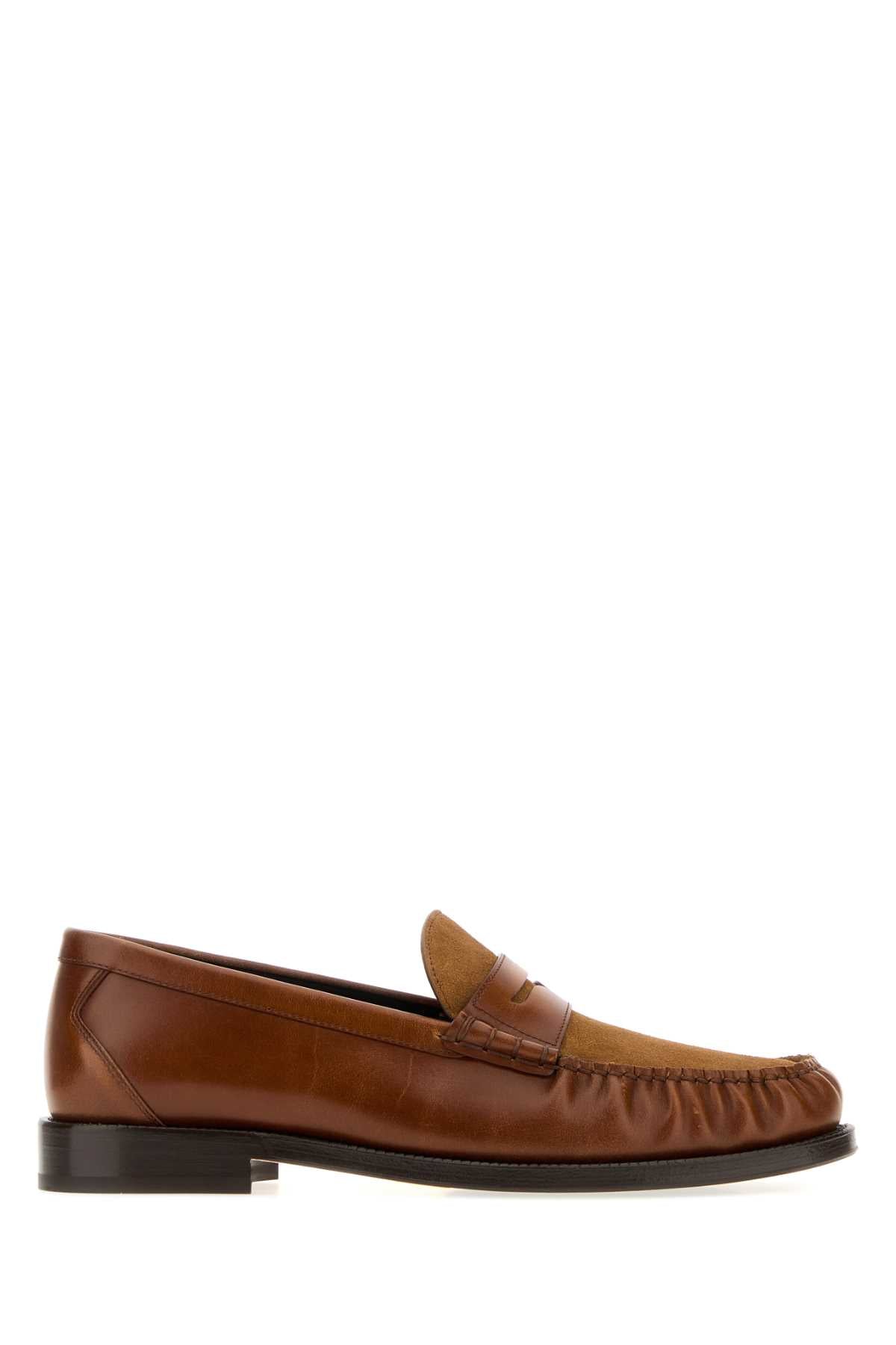 Brunello Cucinelli Suede and Leather Loafer — Brown