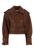 Zimmermann Leather Trench Coat — Brown