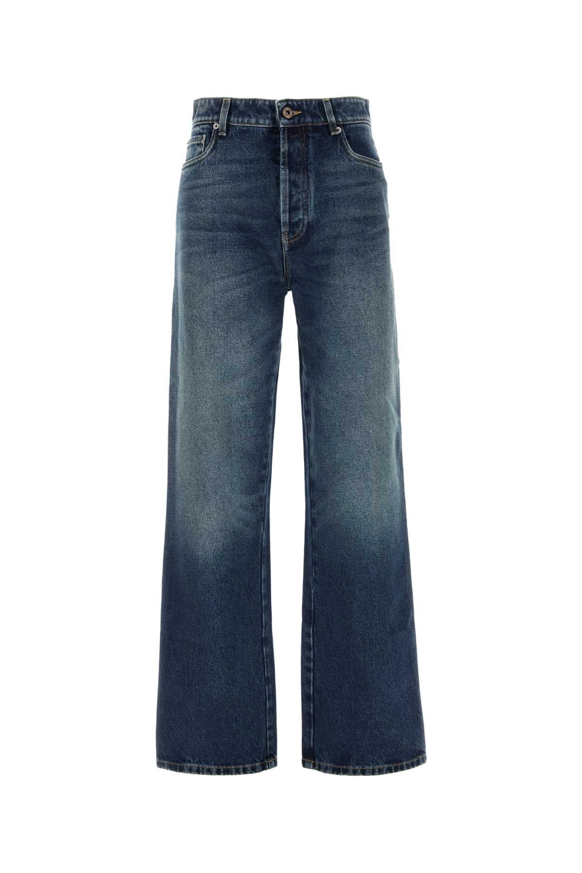 Miu Miu Wide-Leg Denim Jeans — Blue