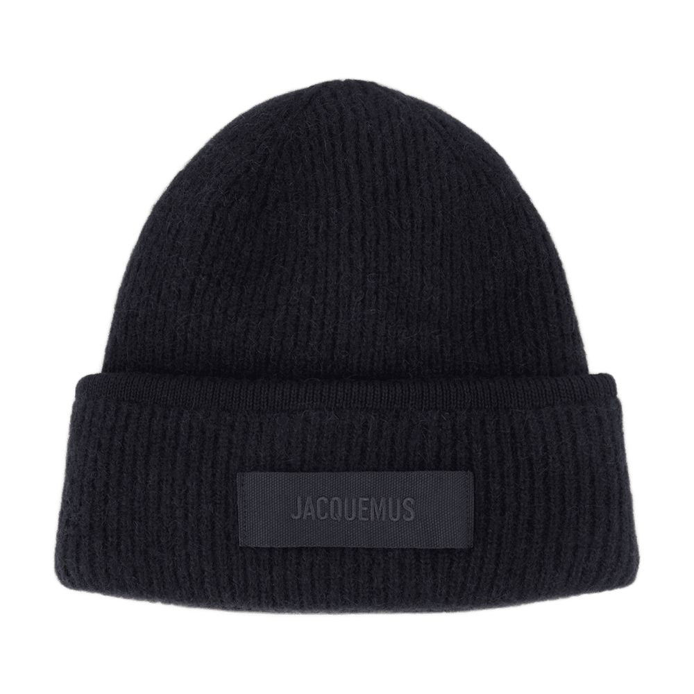 Jacquemus 246AC666-5217-990 Wool Ribbed Beanie — Black
