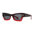 Ferragamo Gradient Transparent Dark Red Cat-Eye Sunglasses — Red