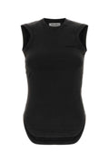 The Attico Faded Cotton Tank Top — Black