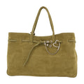 Margesherwood Suede Leather Tote Bag — Khaki
