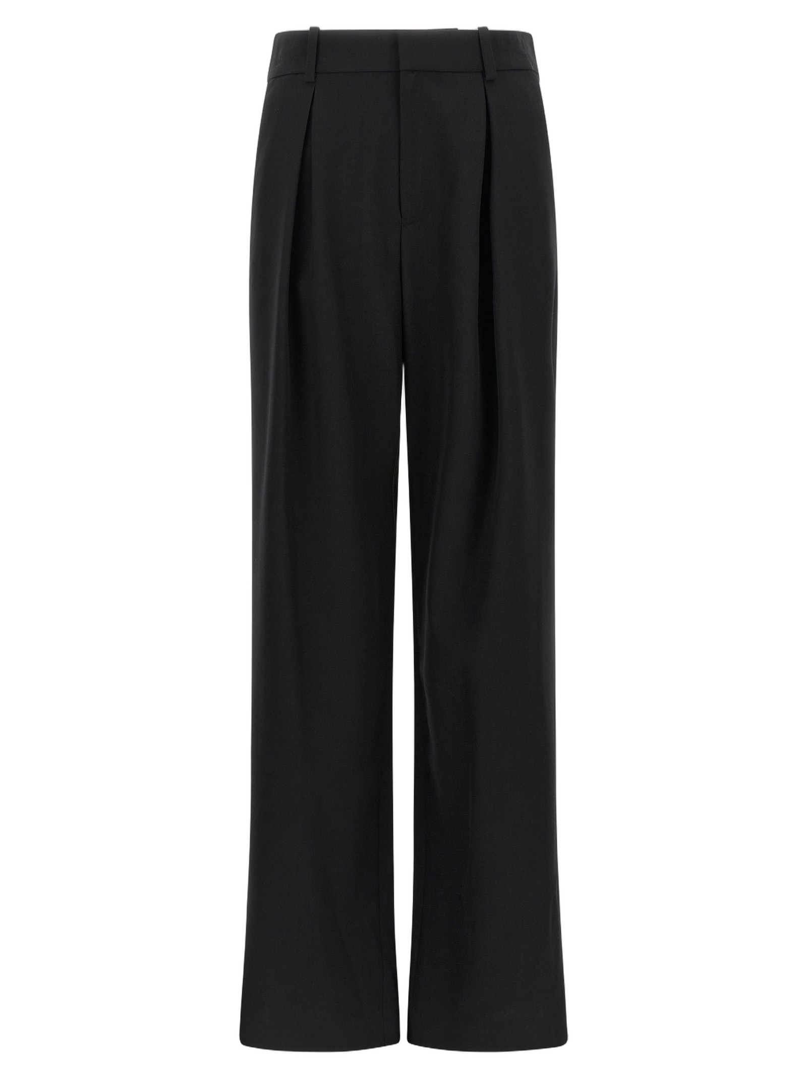 MM6 Maison Margiela Wide-Leg Virgin Wool Blend Trousers — Black