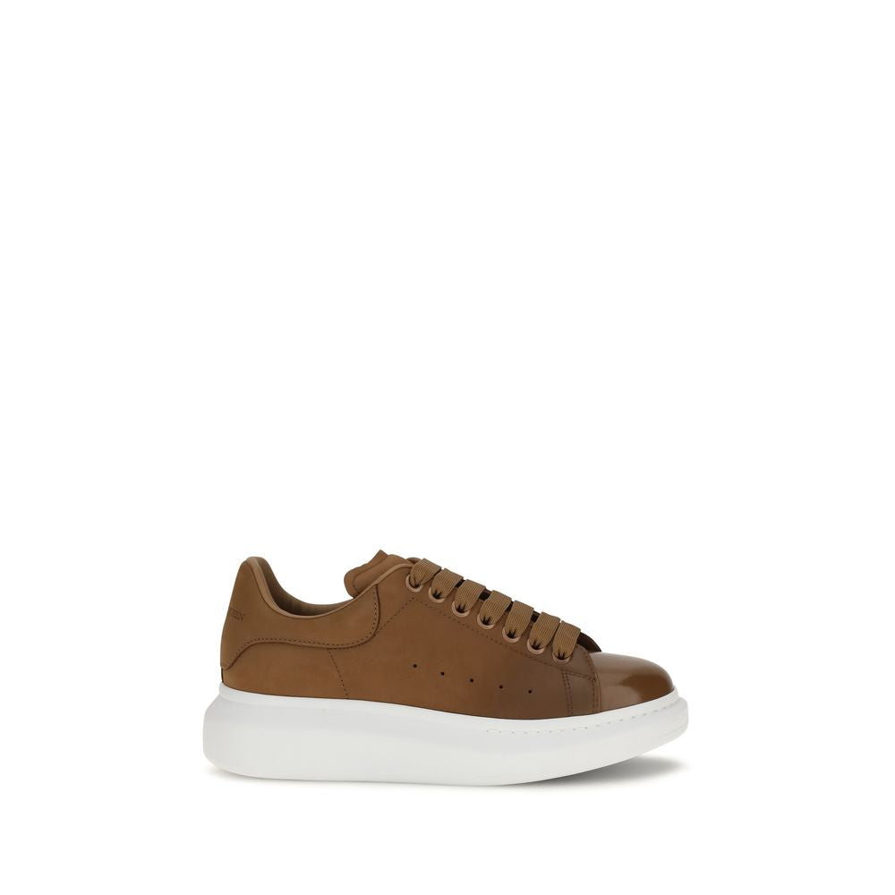 Alexander McQueen Oversized Sole Leather Sneaker — Brown