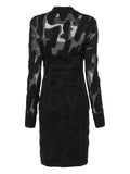 Ferragamo 3D-Knit Semi-Sheer Dress — Black
