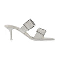Alexander McQueen Buckled Leather Mule — White