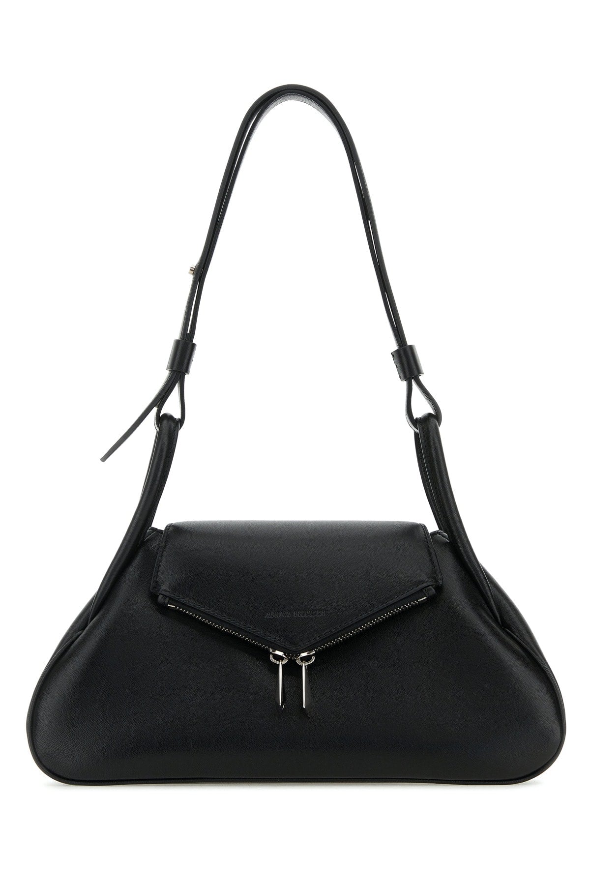 Amina Muaddi Gemini Shoulder Bag — Black